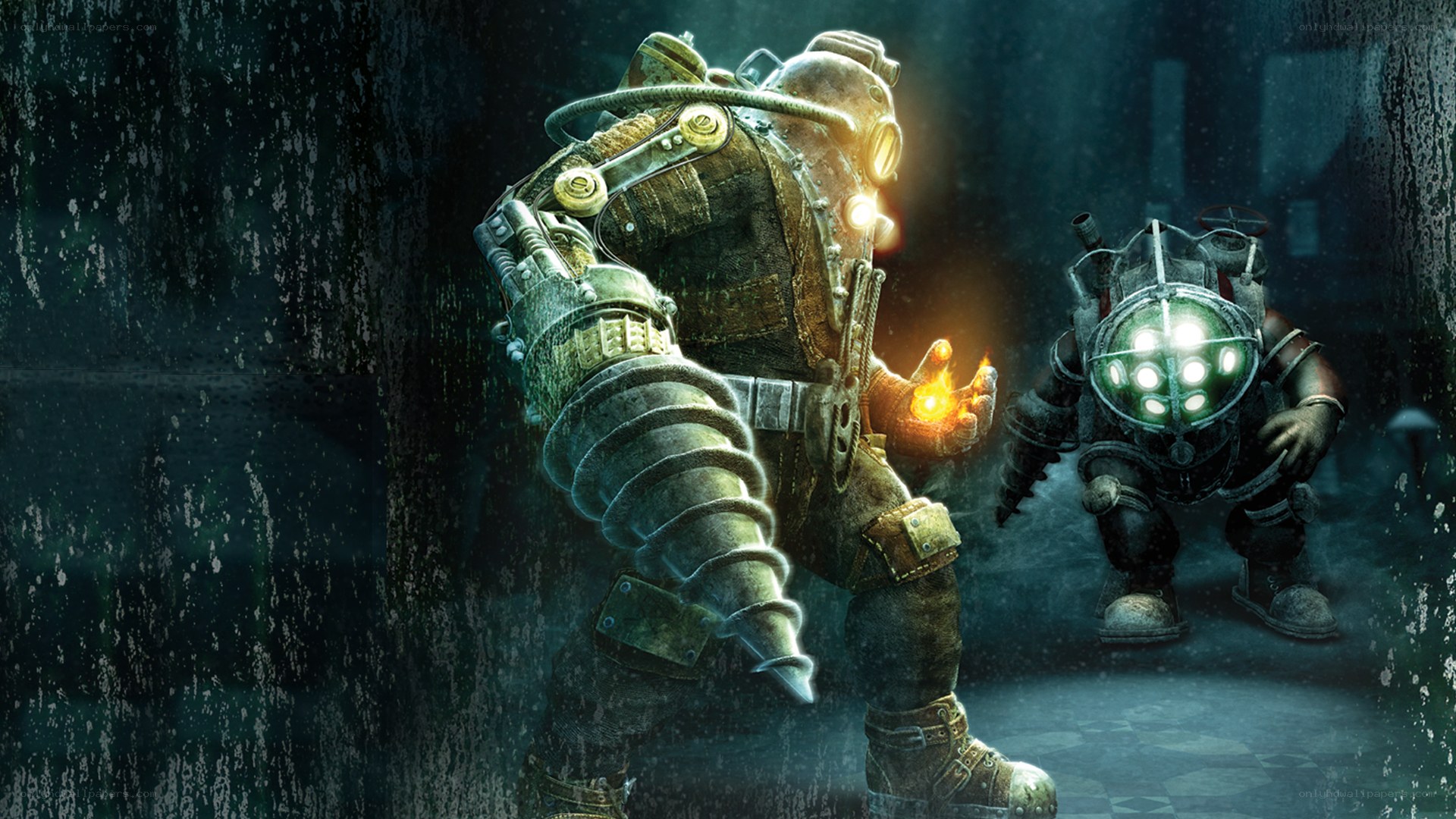 BioShock characters in underwater suit