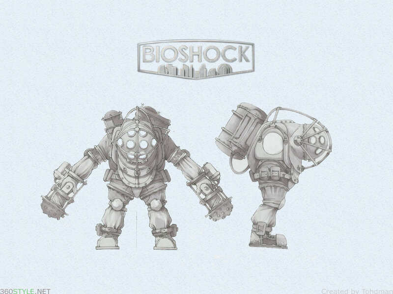 BioShock concept art of Big Daddy