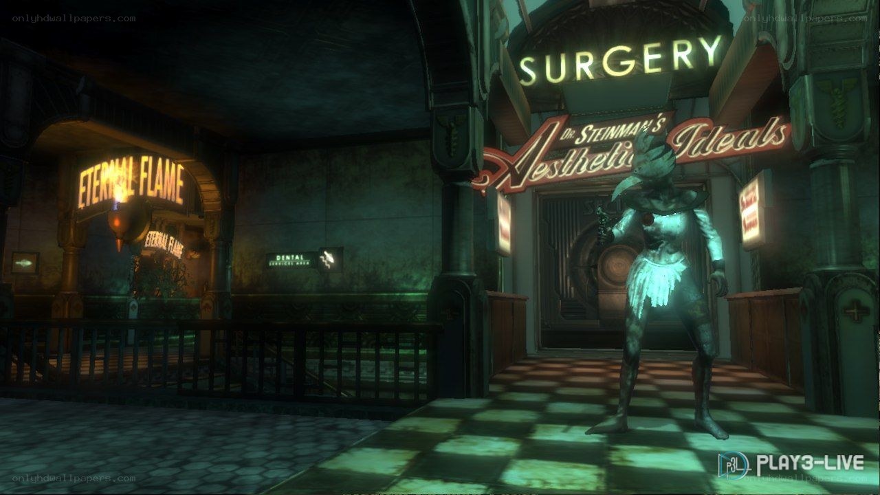 BioShock game scene with character