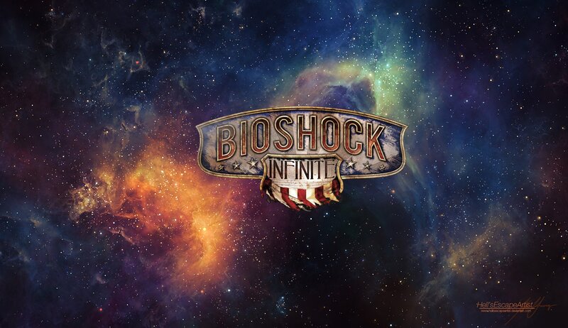 Bioshock Infinite Logo — Blue, Dramatic, Digital Art, Stars