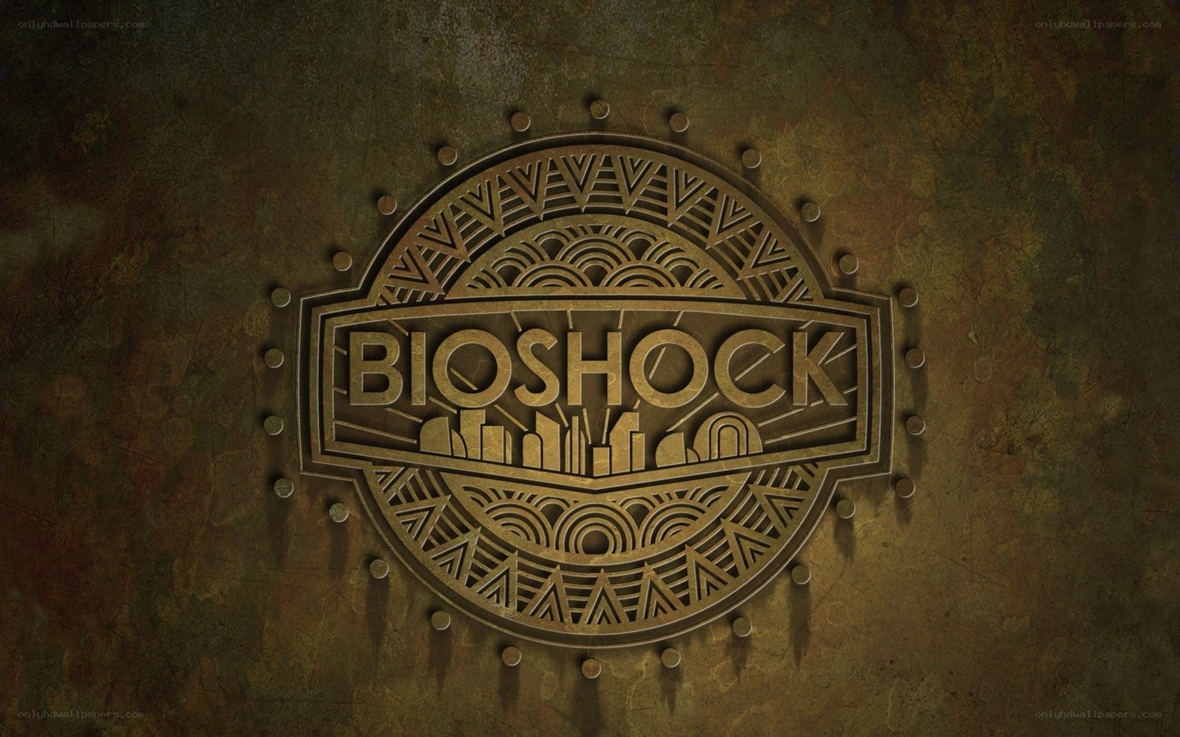 Bioshock logo on metal