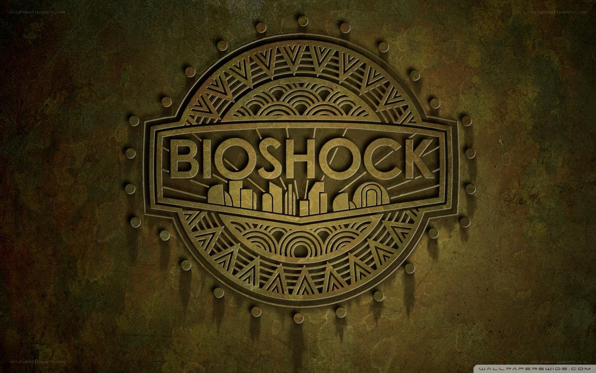 Bioshock logo on metal background