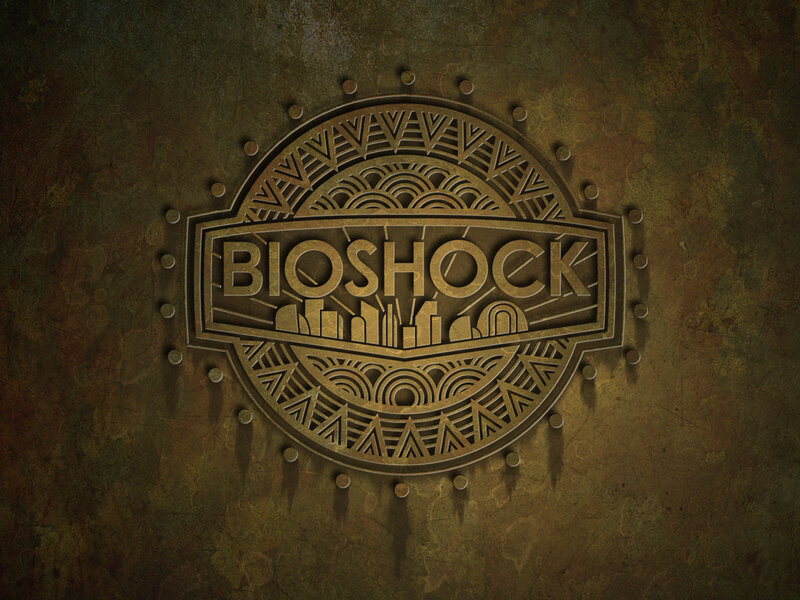 Bioshock logo on textured background