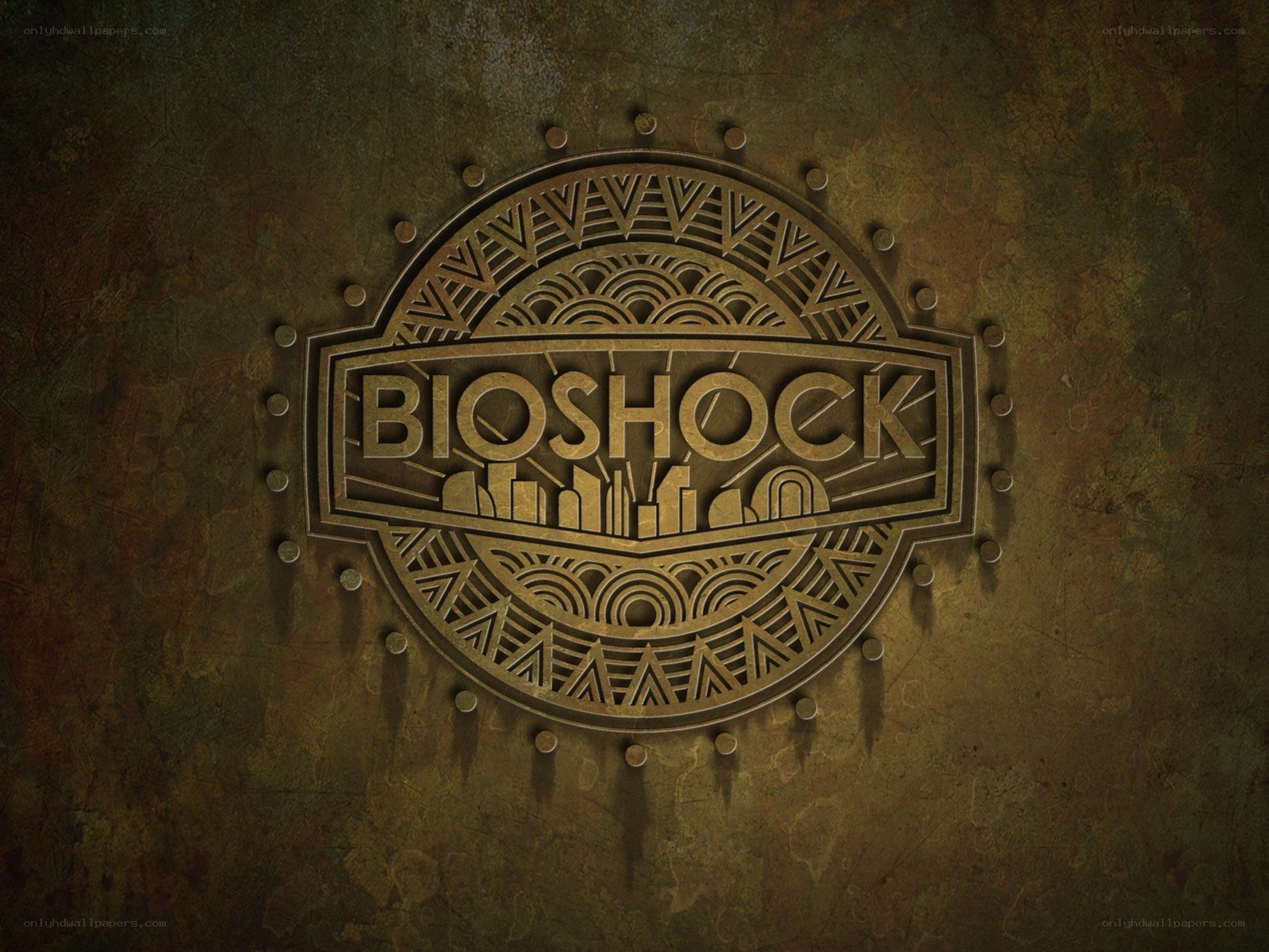 Bioshock logo on textured background
