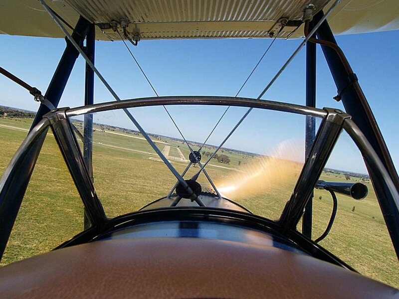 Biplane Cockpit View — Green