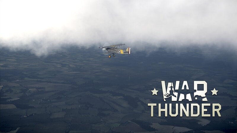 Biplane Flying over Fields — Gray
