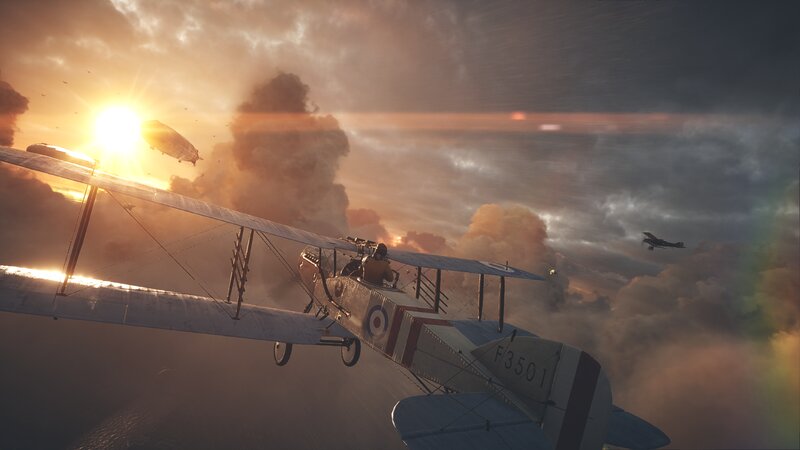 Biplane in Combat — Orange