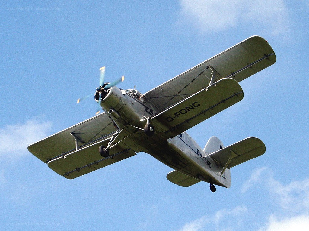 biplane in flight