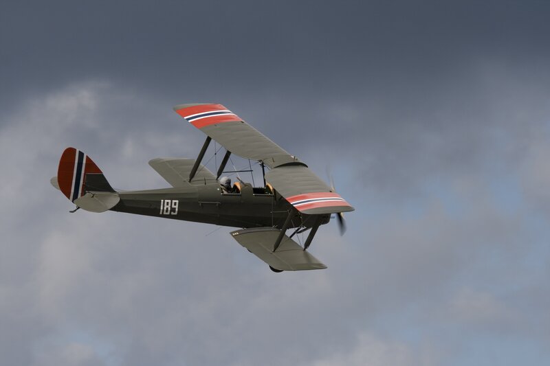 biplane in flight