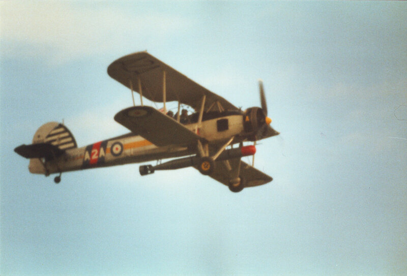 Biplane in Flight — Blue, Calm, Photograph