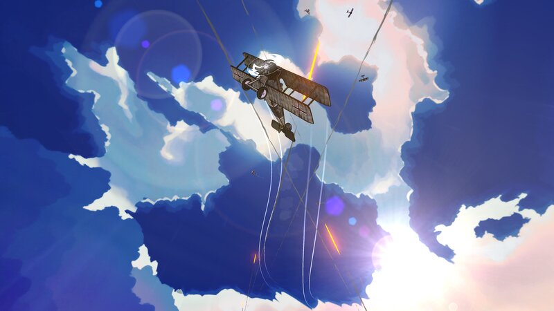 Biplane in Sky