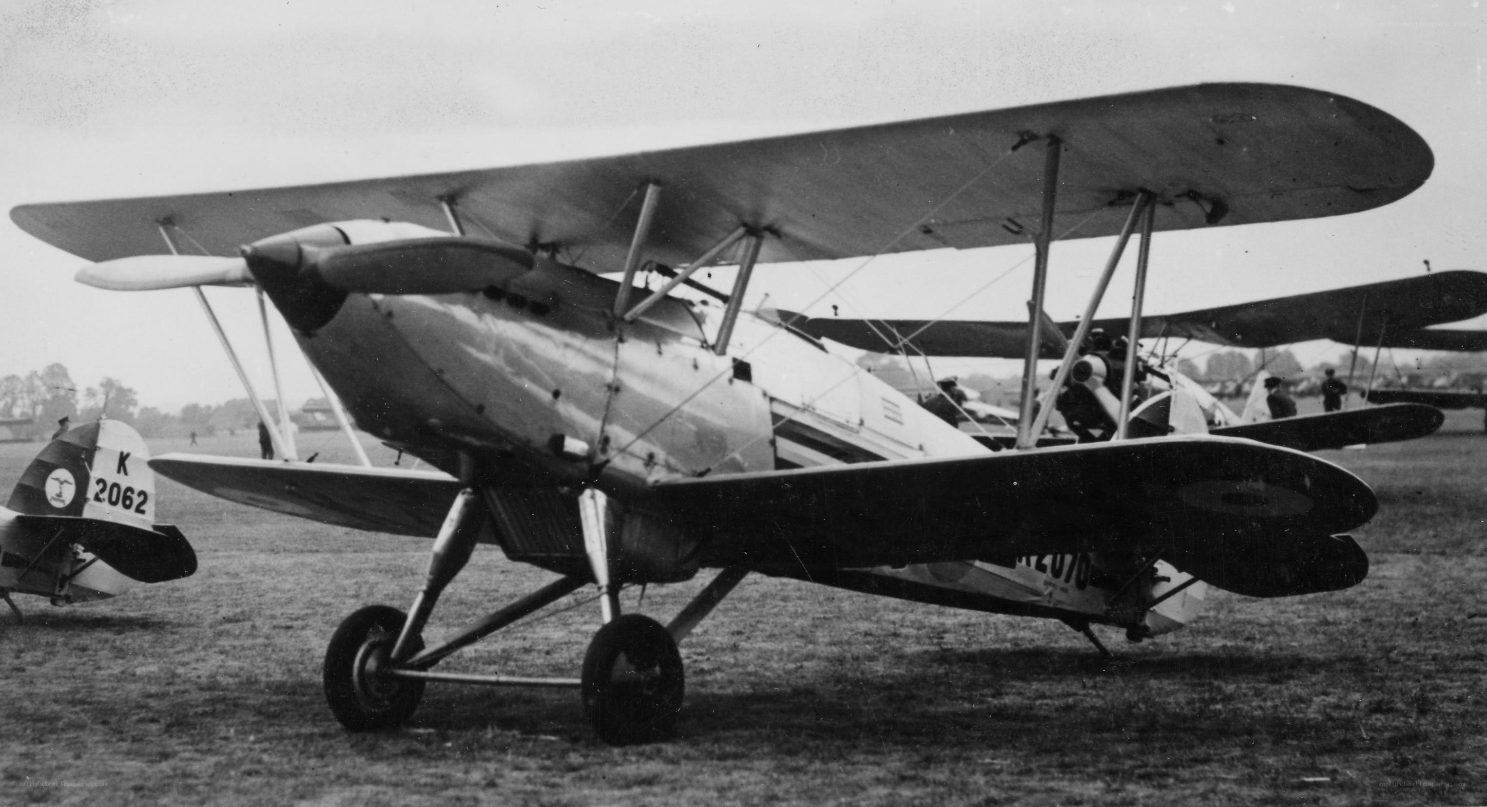 Biplane on a grass field