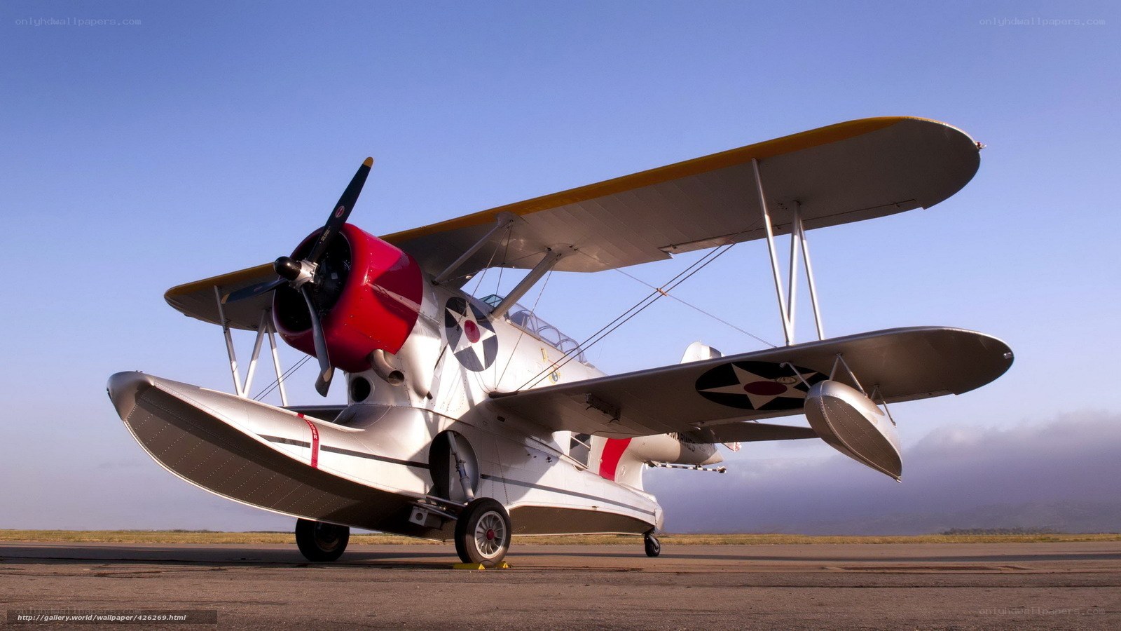 Biplane on a tarmac
