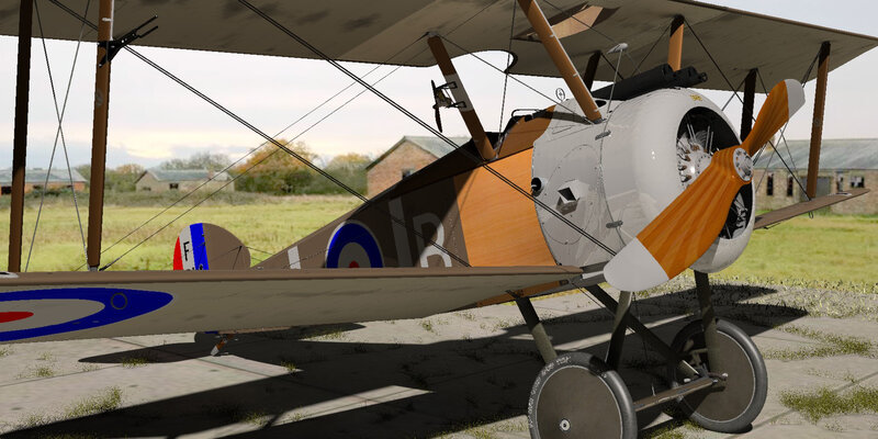 Biplane on Airfield