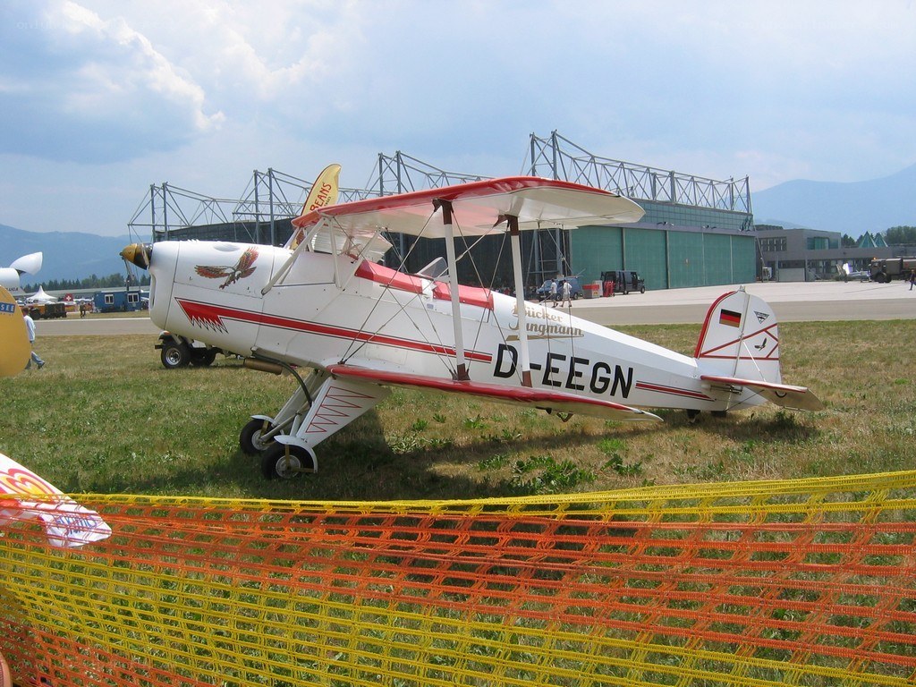 Biplane on display at airfield