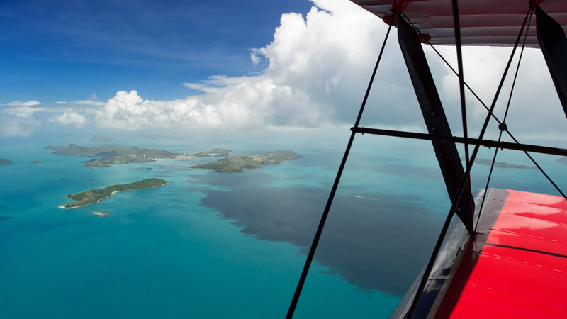 Biplane over Islands