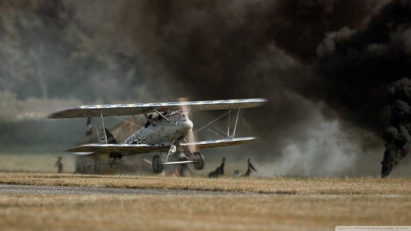 Biplane Taking Off