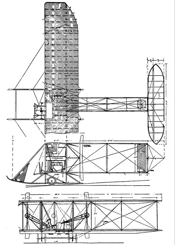 biplane technical drawing