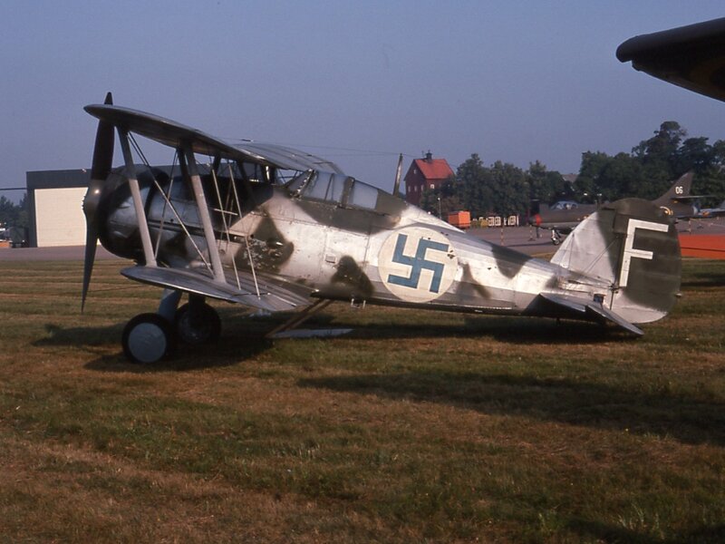 Biplane with Swastika