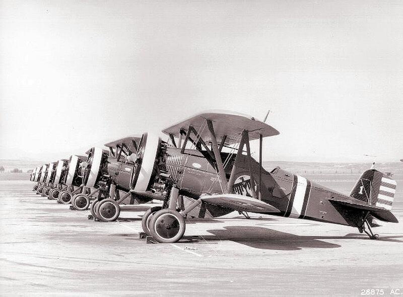 Biplanes in a Row