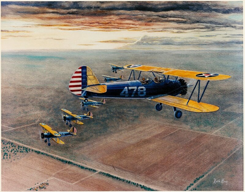 Biplanes in formation flight