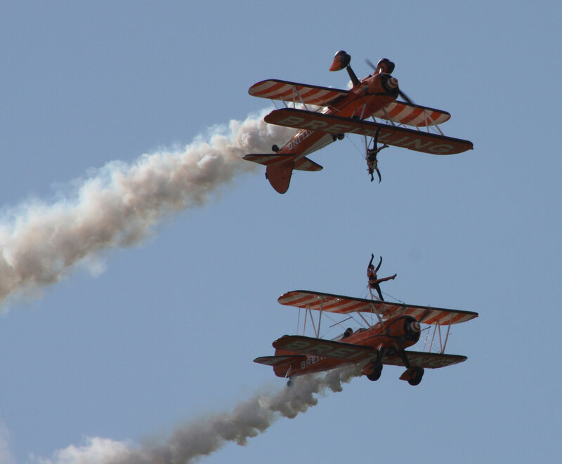 Biplanes Performing Stunts