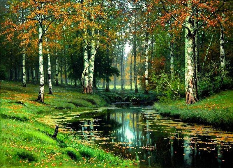 Birch Forest Stream — Green