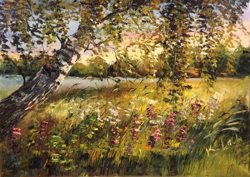 Birch Tree in Meadow