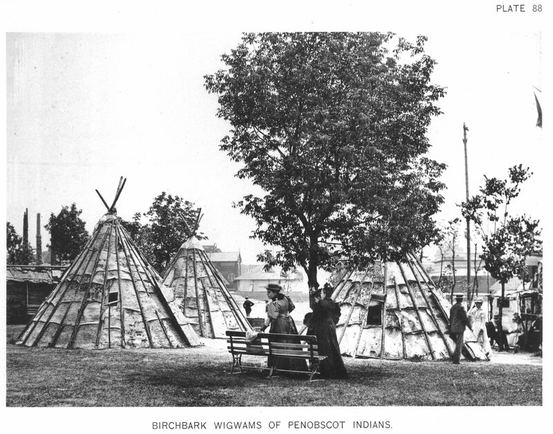 Birchbark Wigwams of Penobscot Indians