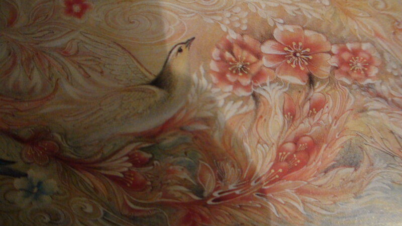 bird among flowers painting