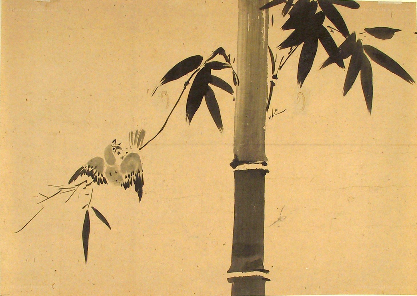 Bird and bamboo painting