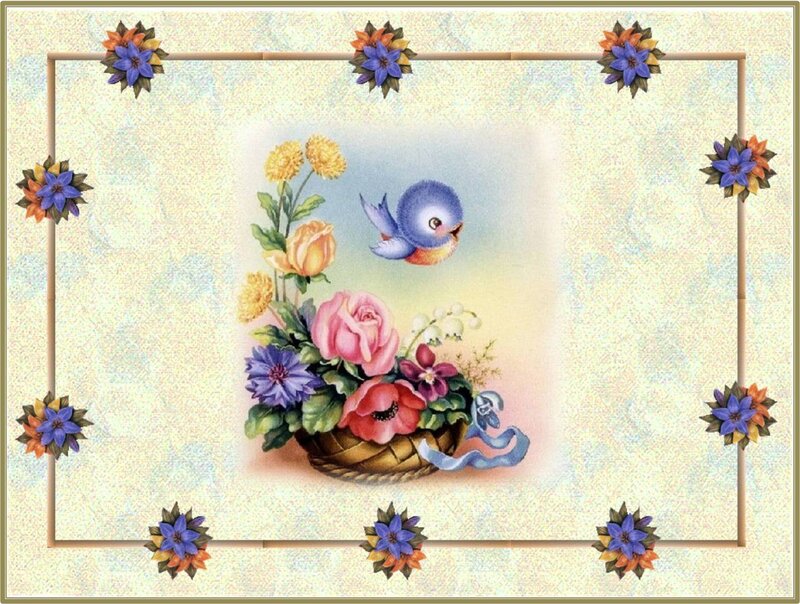 Bird and Flower Basket