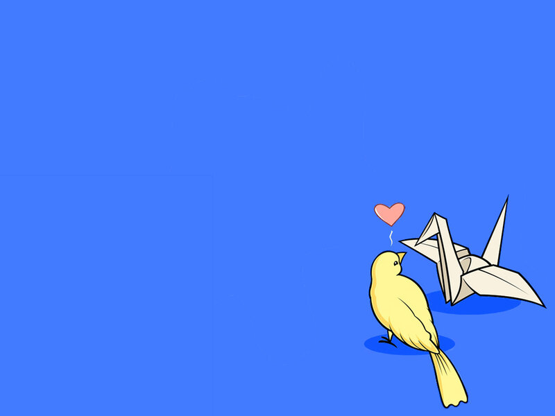 bird and origami crane