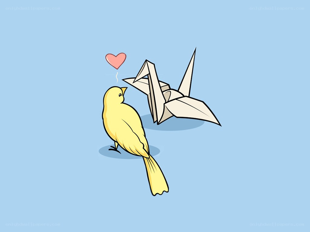 bird and origami crane