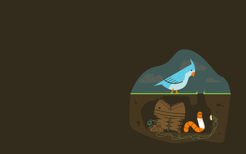 bird and worm underground