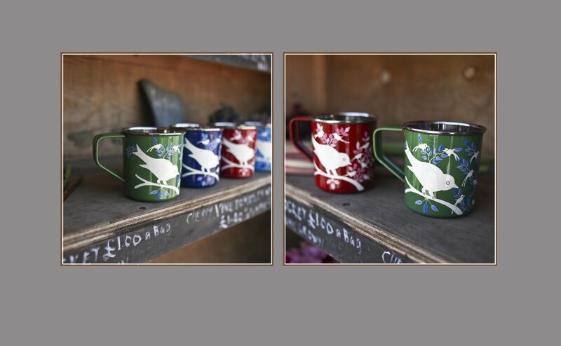 Bird-decorated Mugs