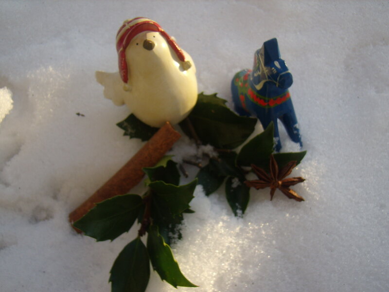 Bird Figurine in Snow