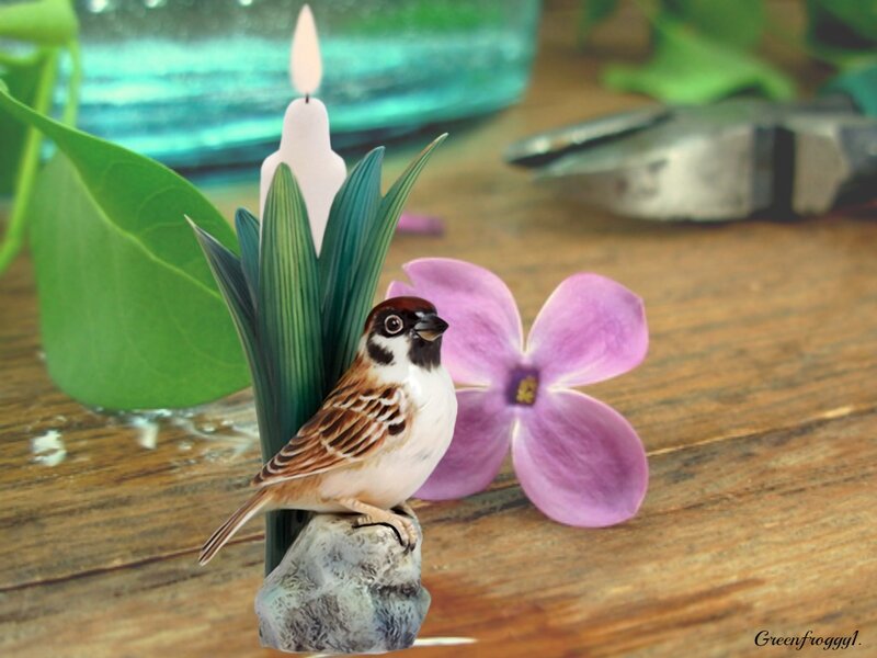 Bird Figurine on Rock
