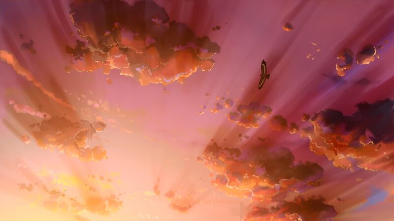 bird flying at sunset