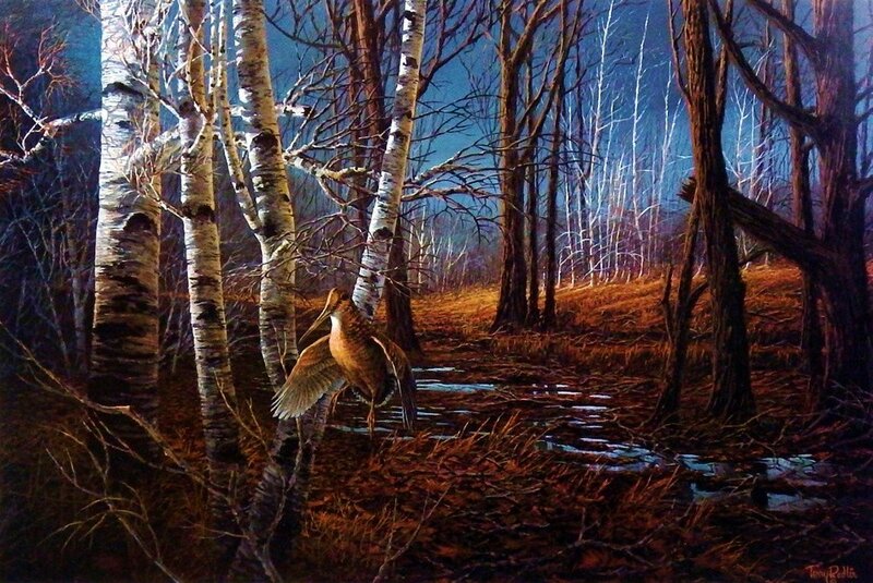 Bird Flying in Forest — Blue