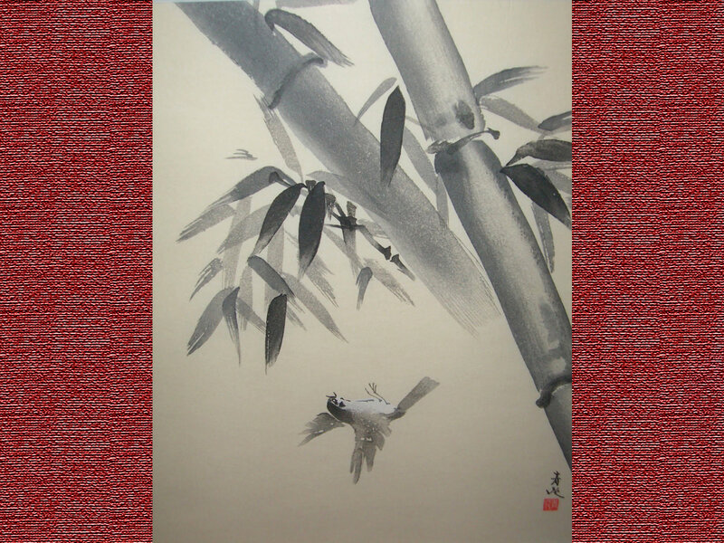 Bird Flying Near Bamboo