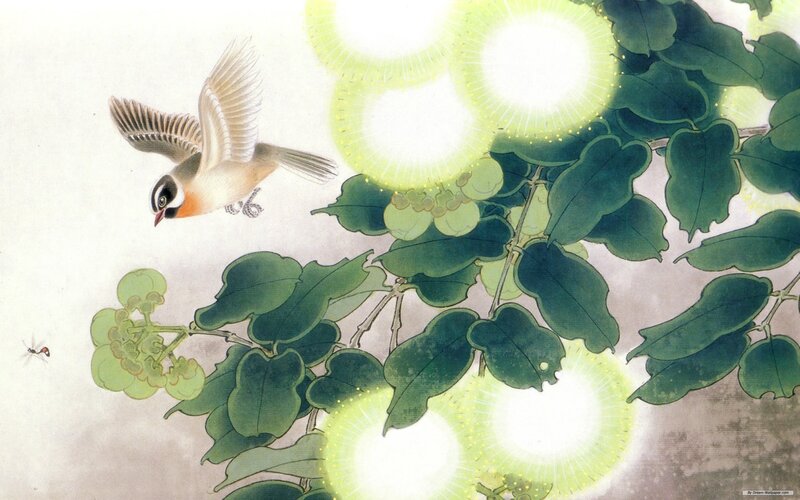 Bird Flying Near Fruit