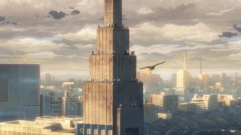 Bird Flying over City — Gray