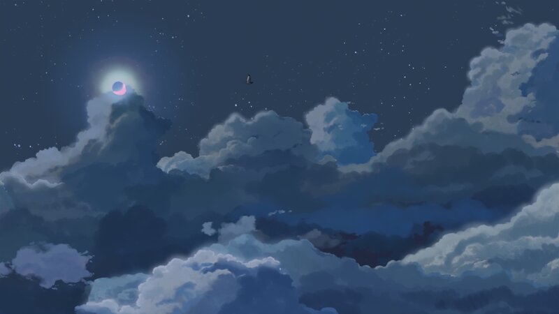 Bird Flying over Clouds