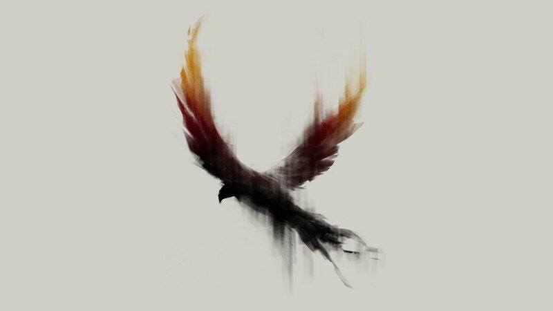 Bird in Flight — Black