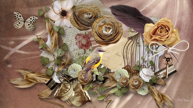 Bird in Floral Arrangement