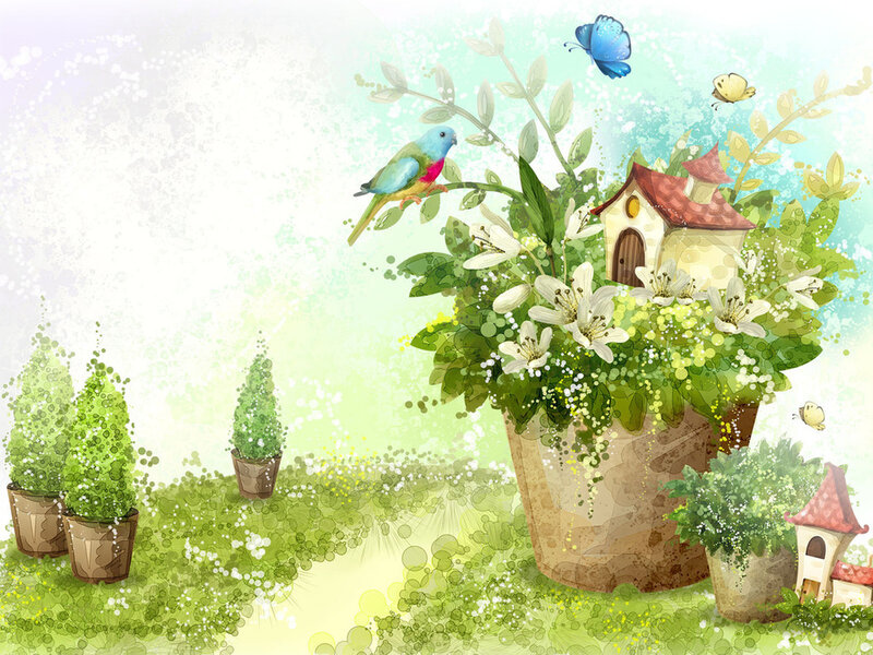 Bird in Flower Pot