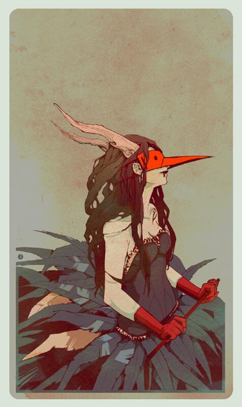 bird-like creature with long beak