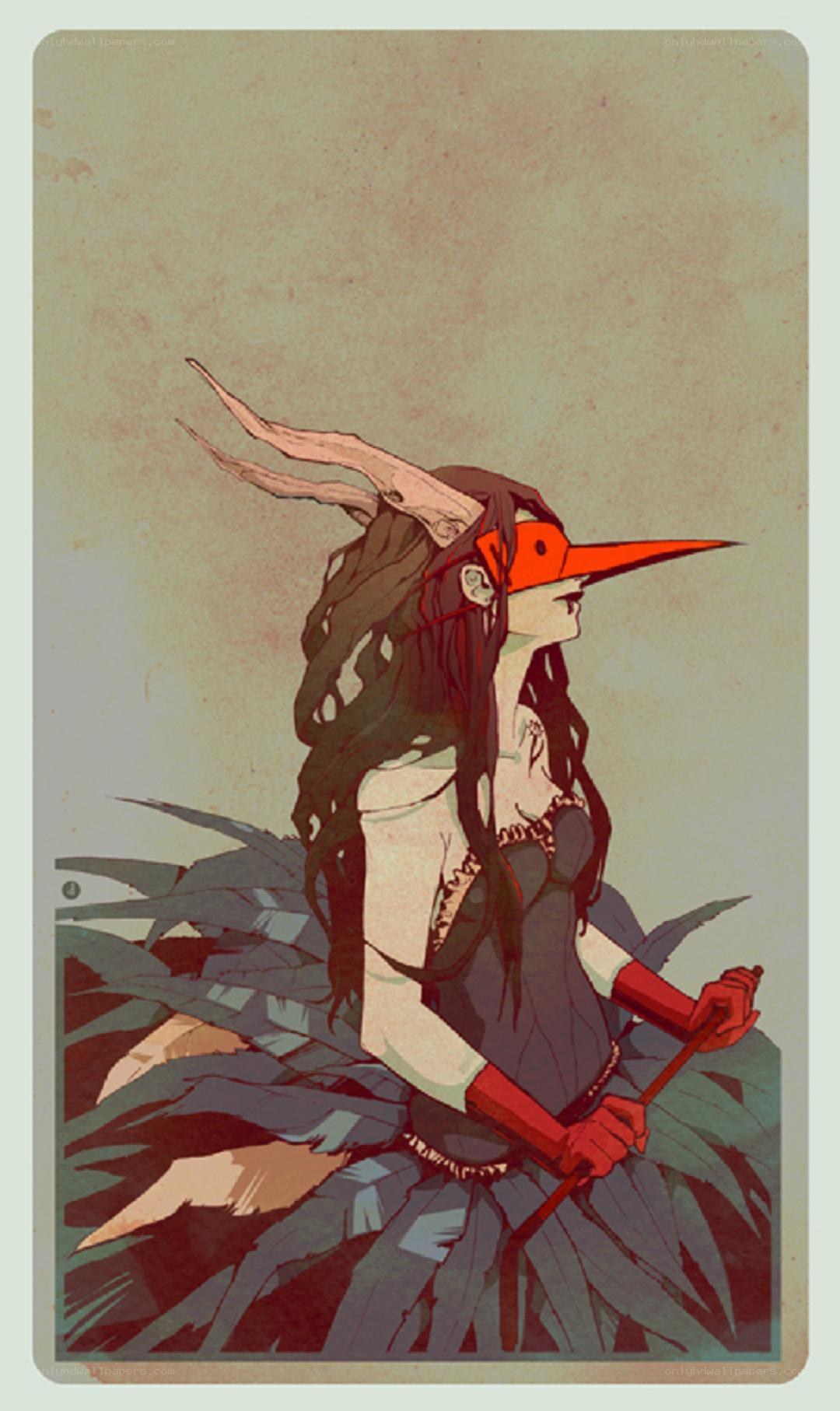 bird-like creature with long beak