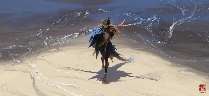 Bird-like Warrior with Spear